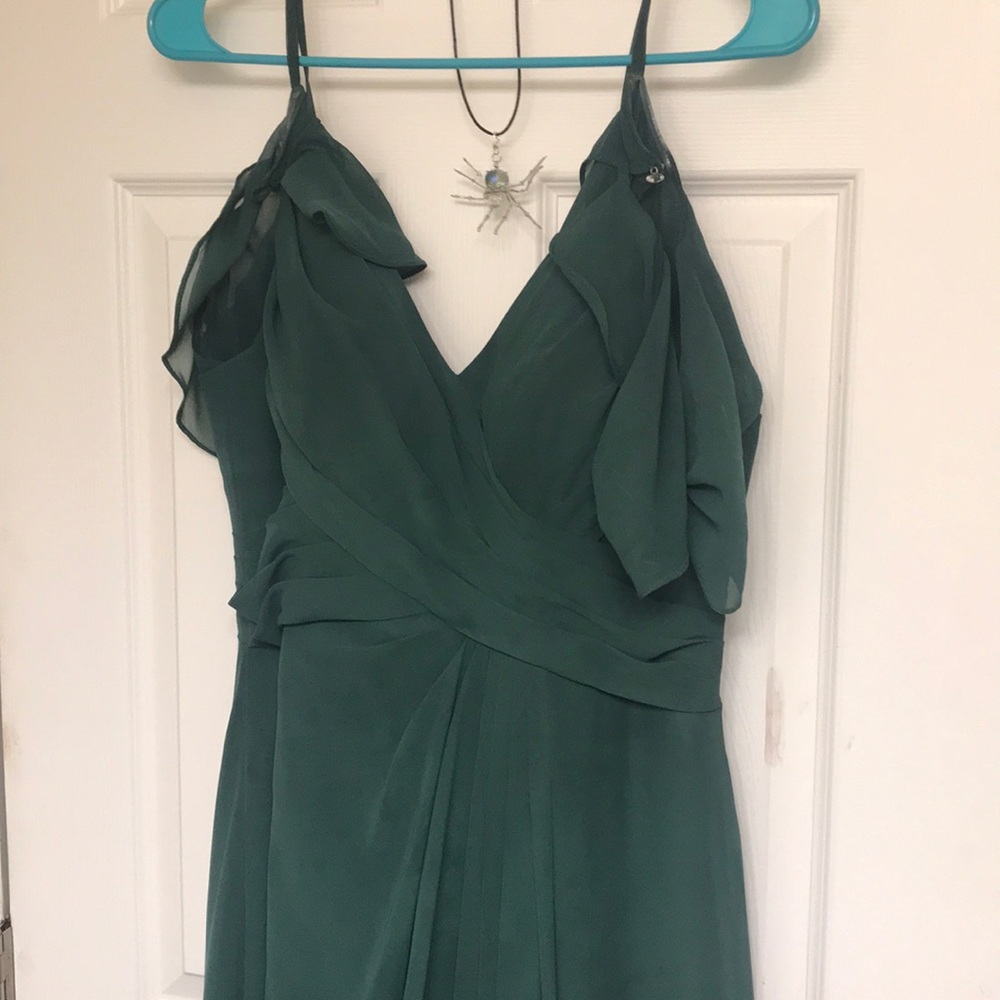 Forest Green bridesmaid floor length gown